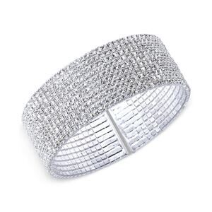 Anne Klein Silver-Tone Crystal Cuff Flex Bracelet